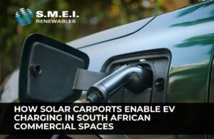 Solar carport with EV charging stations on commercial site