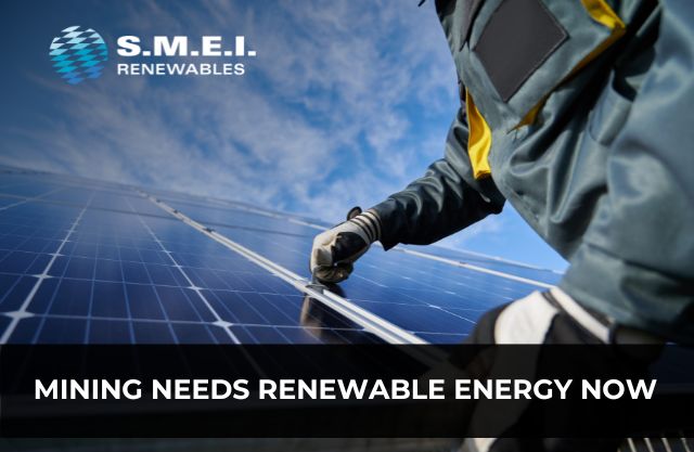 Renewable solar installation at an industrial mining site