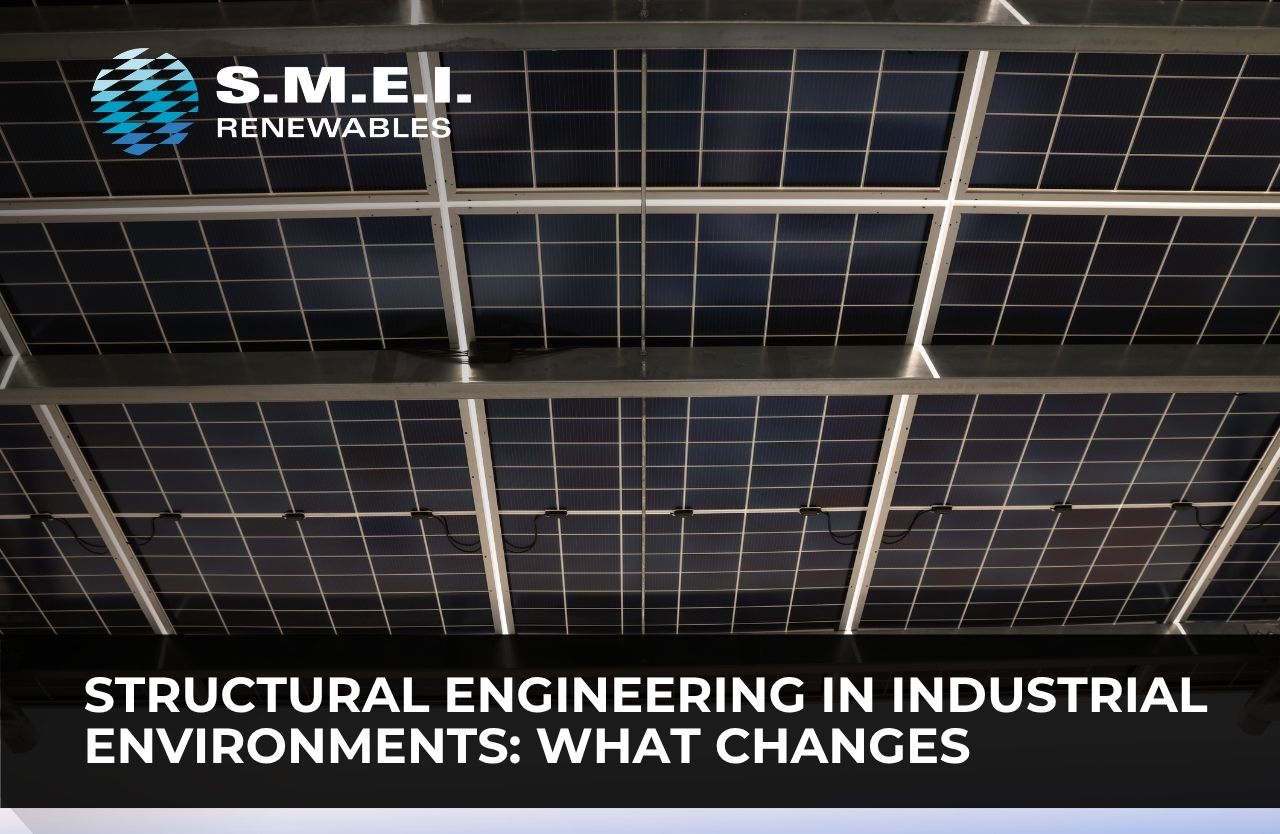Galvanised steel solar carport framework engineered for heavy industrial environments